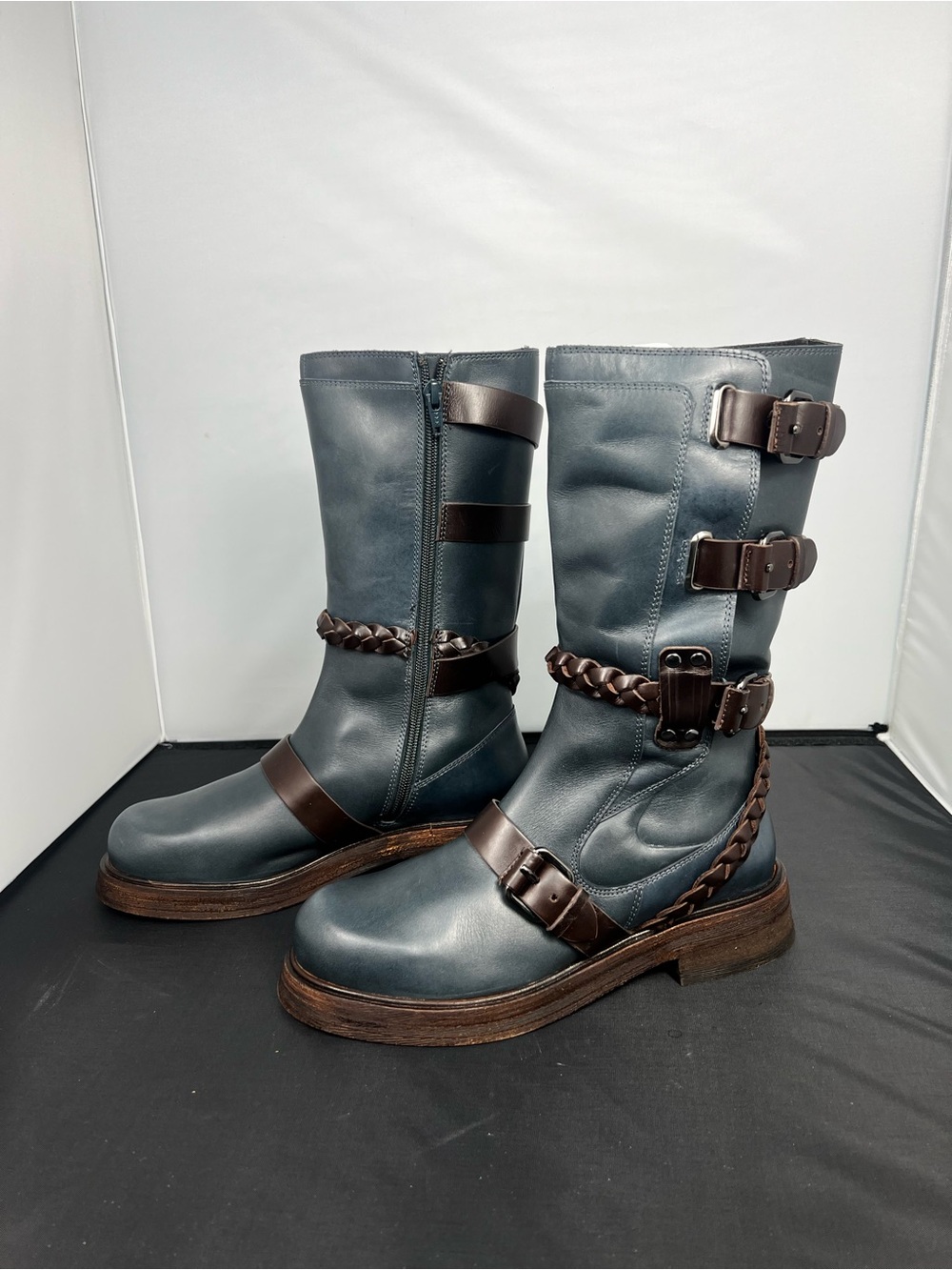New Free People Billie Buckle Boots Size 7 MSRP: $298 Leather - Picture 4 of 7